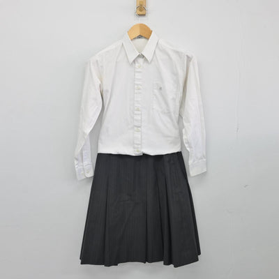 【中古】石川県 金沢商業高等学校 女子制服 2点（シャツ・スカート）sf027490