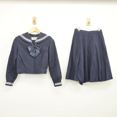 【中古】石川県 野田中学校/旧モデル 女子制服 3点（セーラー服・スカート）sf027491