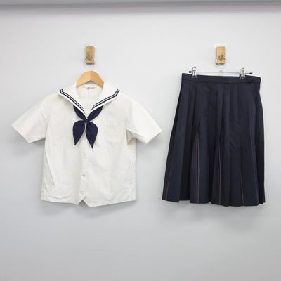 【中古】佐賀県 鹿島高等学校 女子制服 3点（セーラー服・スカート）sf027495