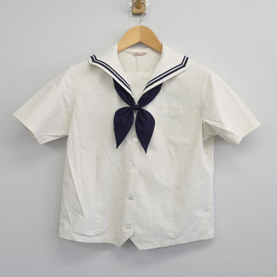 【中古】佐賀県 鹿島高等学校 女子制服 3点（セーラー服・スカート）sf027495