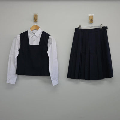 【中古】神奈川県 湘洋中学校 女子制服 5点（ブレザー・シャツ・ベスト・スカート）sf027501