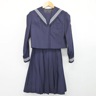 【中古】静岡県 静岡英和女学院高等学校 女子制服 2点（セーラー服・スカート）sf027506