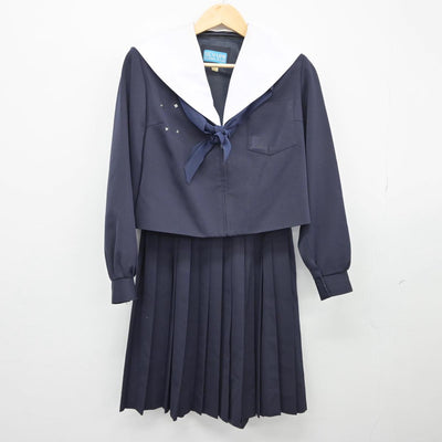 【中古】愛知県 安城西中学校 女子制服 3点（セーラー服・スカート）sf027532