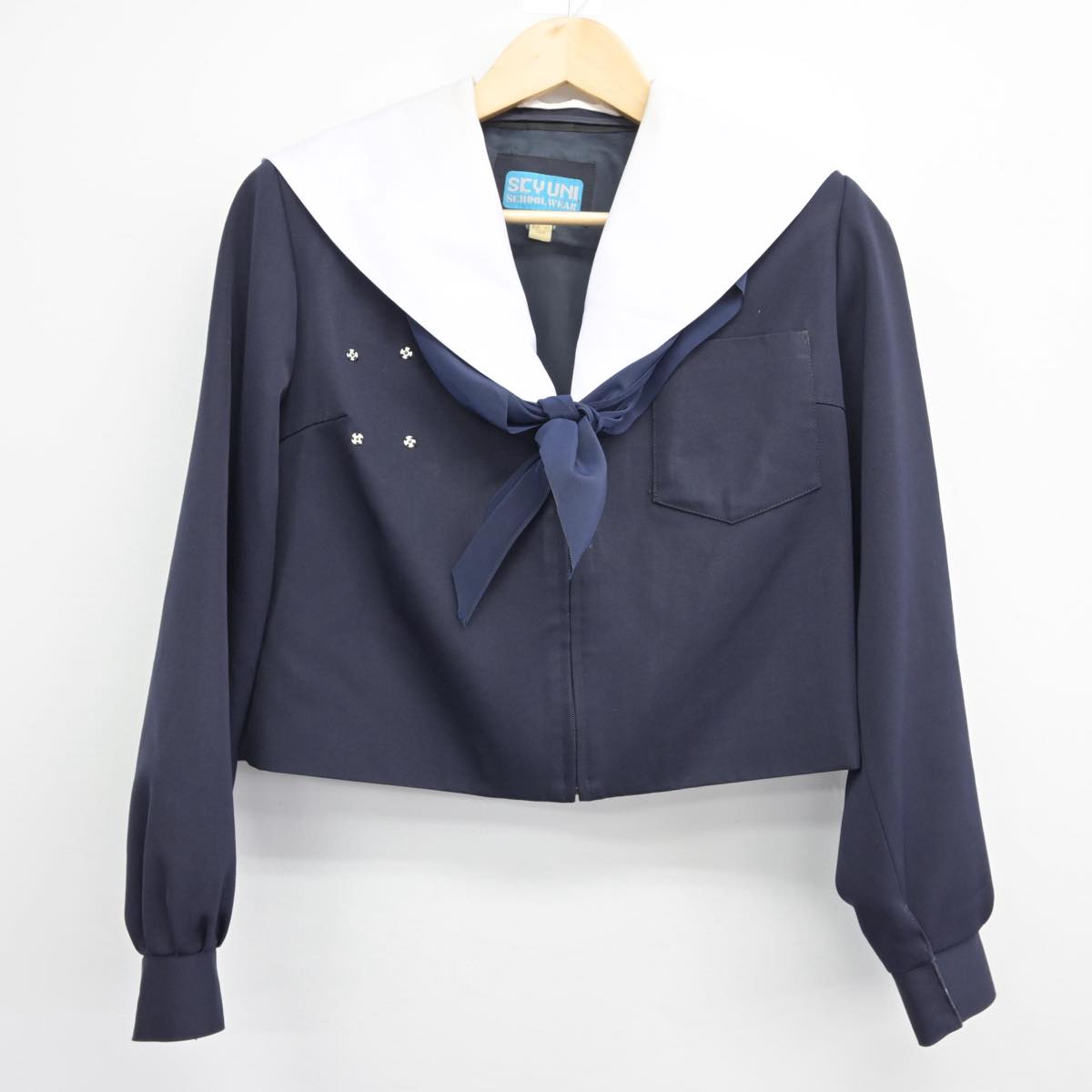 【中古】愛知県 安城西中学校 女子制服 3点（セーラー服・スカート）sf027532