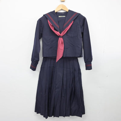 【中古】大阪府 谷川中学校 女子制服 3点（セーラー服・スカート）sf027586