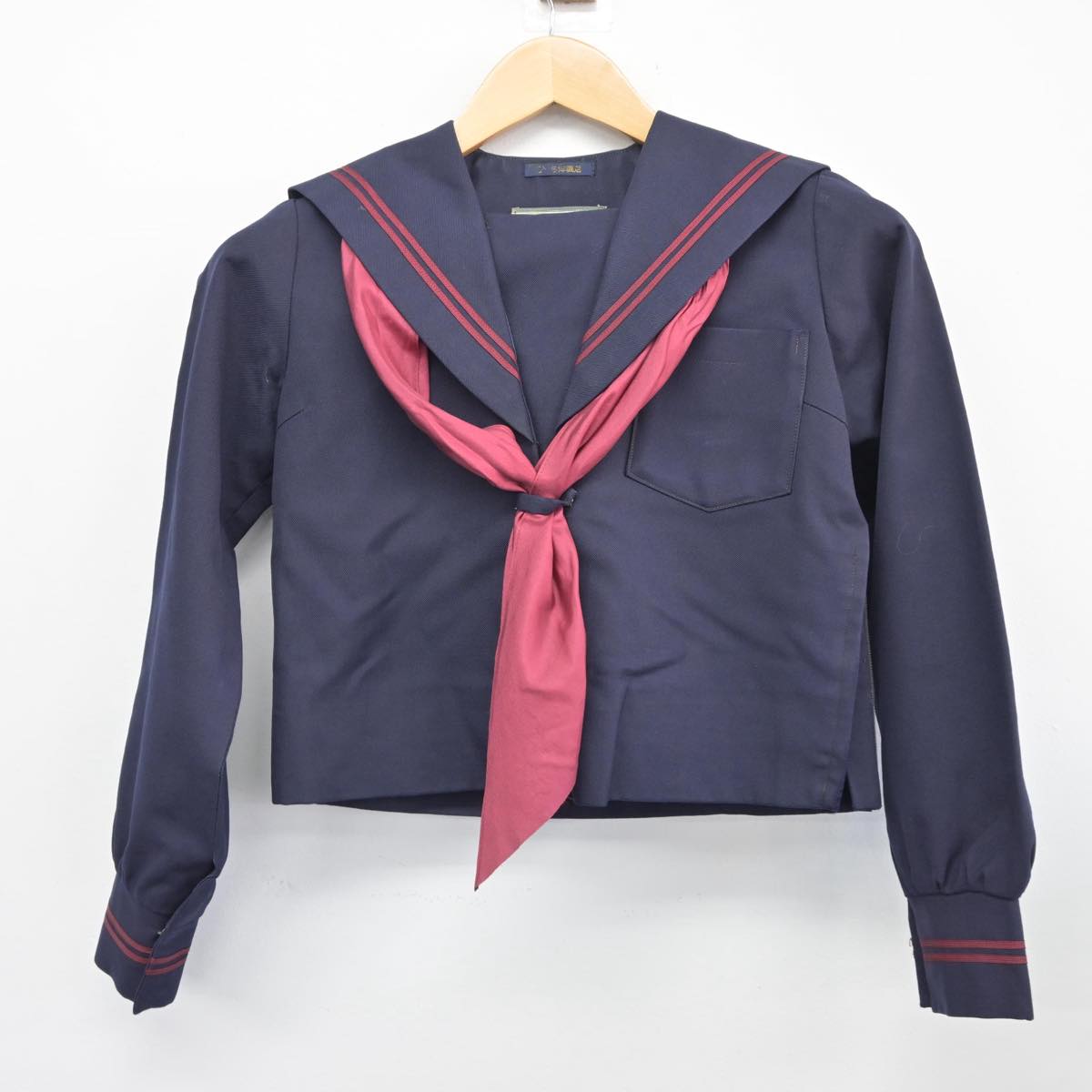 【中古】大阪府 谷川中学校 女子制服 3点（セーラー服・スカート）sf027586