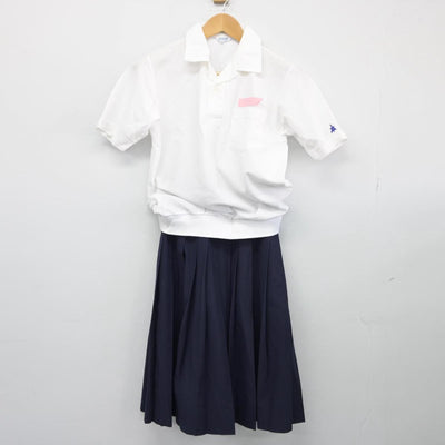 【中古】宮崎県 岡富中学校 女子制服 2点（シャツ・スカート）sf027606