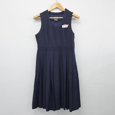 【中古】宮崎県 岡富中学校 女子制服 2点（シャツ・ジャンパースカート）sf027607