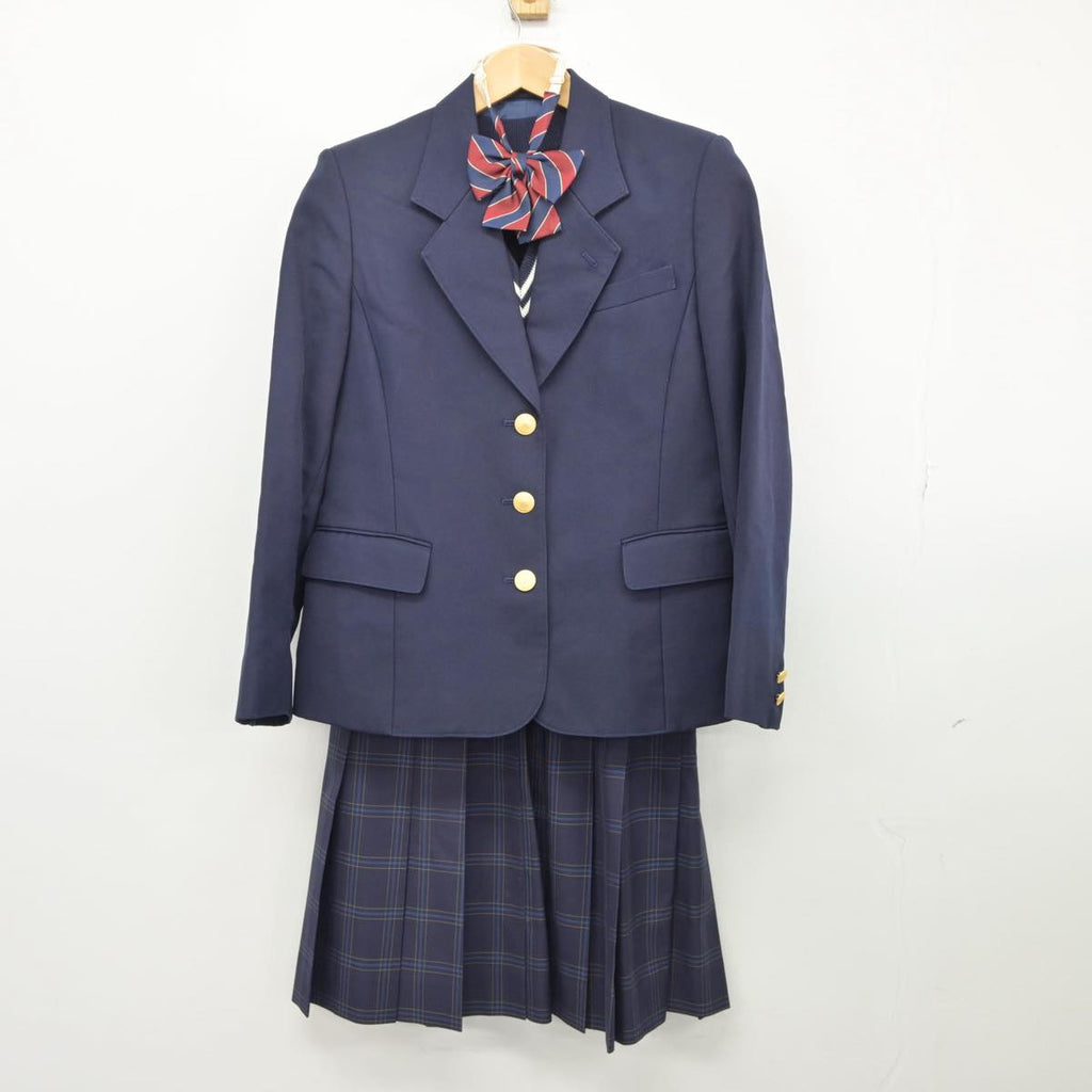 北海道 札幌市立 某中学校 制服一式 セット 東月寒中 高校 ブレザーベストスカートリボン（¥15