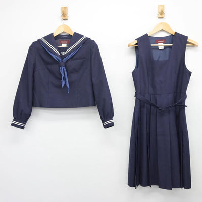 【中古】千葉県 小金南中学校 女子制服 3点（セーラー服・ジャンパースカート）sf027618