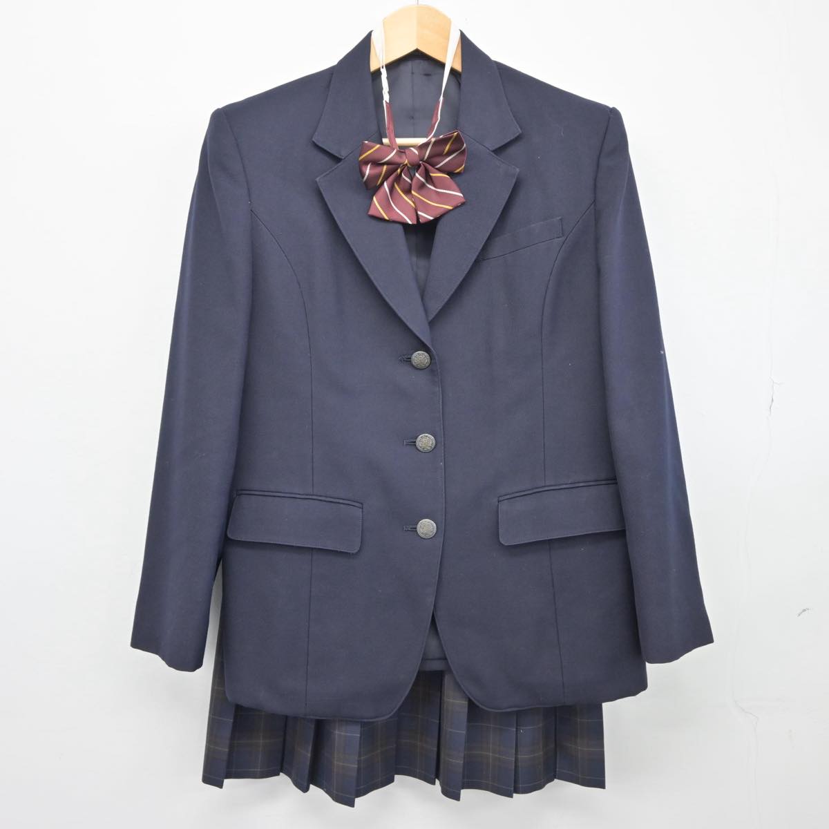 【中古】東京都 江戸川高等学校 女子制服 3点（ブレザー・スカート）sf027623