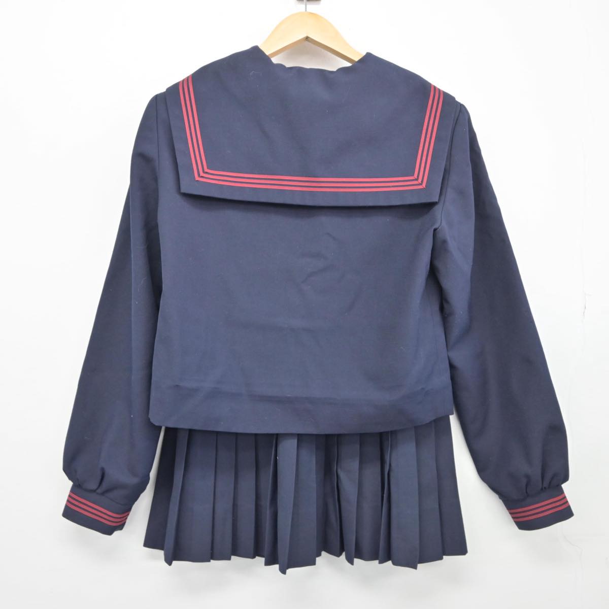 【中古】三重県 阿田和中学校 女子制服 3点（セーラー服・スカート）sf027643