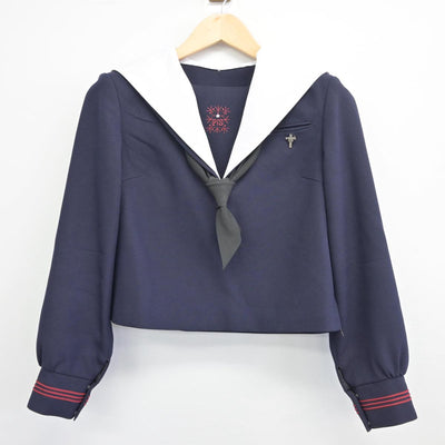 【中古】大阪府 プール学院高等学校 女子制服 5点（セーラー服・スカート）sf027645