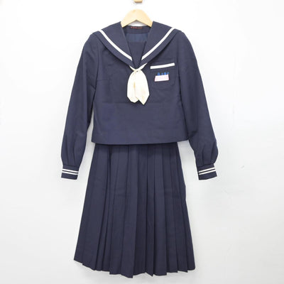 【中古】静岡県 岳陽中学校 女子制服 3点（セーラー服・スカート）sf027689