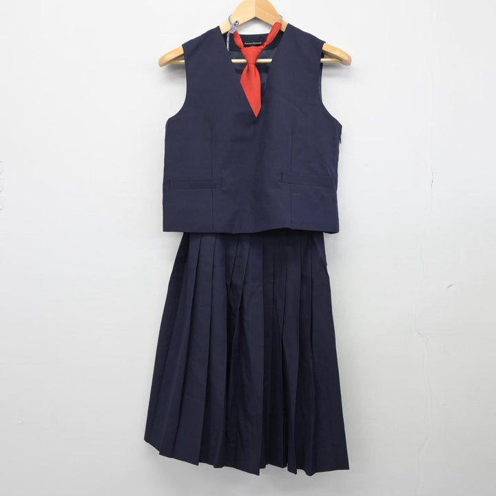 【中古】千葉県 習志野市立第五中学校 女子制服 4点（ブレザー・ベスト・スカート）sf027693