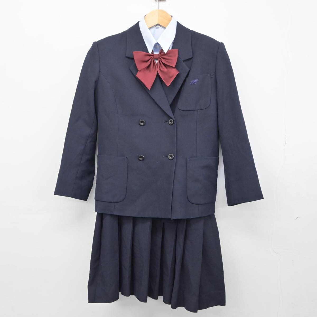 【中古】千葉県 日出学園中学校 女子制服 4点（ブレザー・シャツ・ジャンパースカート）sf027694