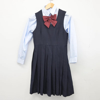 【中古】千葉県 日出学園中学校 女子制服 4点（ブレザー・シャツ・ジャンパースカート）sf027694