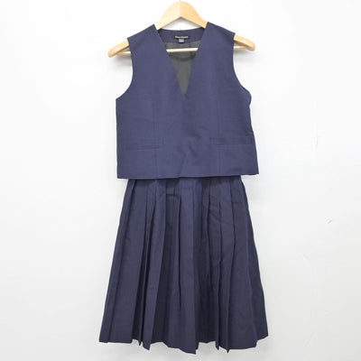 【中古】千葉県 習志野市立第五中学校 女子制服 2点（ベスト・スカート）sf027695