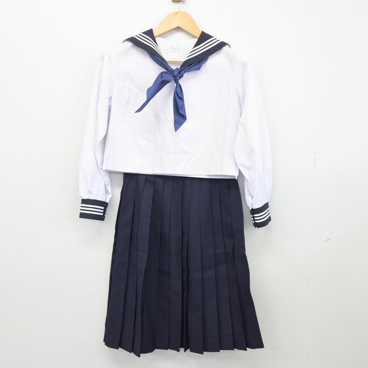 【中古】広島県 皆実高等学校 女子制服 3点（セーラー服・スカート）sf027701