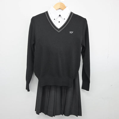 【中古】埼玉県 越初雁高等学校 女子制服 4点（セーラー服・ニット・シャツ・スカート）sf027727