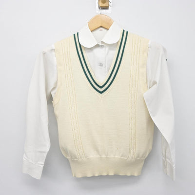 【中古】千葉県 東邦大学付属東邦中学校 女子制服 3点（シャツ・ニットベスト）sf027782