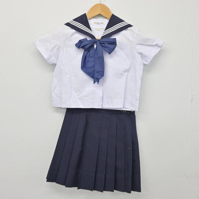 【中古】大分県 大分大学教育学部附属小学校 女子制服 3点（セーラー服・スカート）sf027792