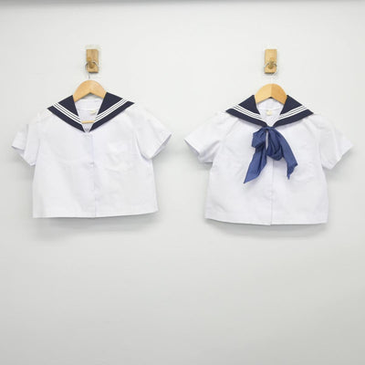 【中古】大分県 大分大学教育学部附属小学校 女子制服 4点（セーラー服・スカート）sf027793