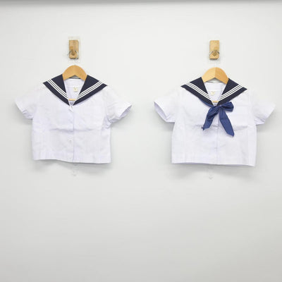 【中古】大分県 大分大学教育学部附属小学校 女子制服 4点（セーラー服・スカート）sf027794