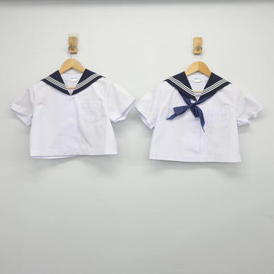 【中古】大分県 大分大学教育学部附属小学校 女子制服 4点（セーラー服・スカート）sf027796