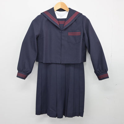 【中古】大分県 大分大学教育学部附属小学校 女子制服 3点（セーラー服・シャツ・ジャンパースカート）sf027801