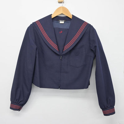 【中古】大分県 大分大学教育学部附属中学校 女子制服 2点（セーラー服・スカート）sf027809