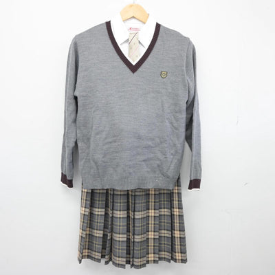 【中古】大阪府 大商学園高等学校 女子制服 5点（ニット・シャツ・スカート）sf027817