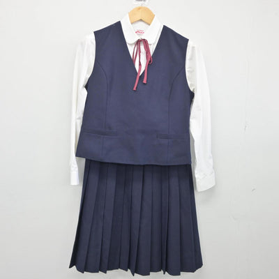 【中古】北海道 帯広南町中学校 女子制服 5点（ブレザー・ベスト・シャツ・スカート）sf027835