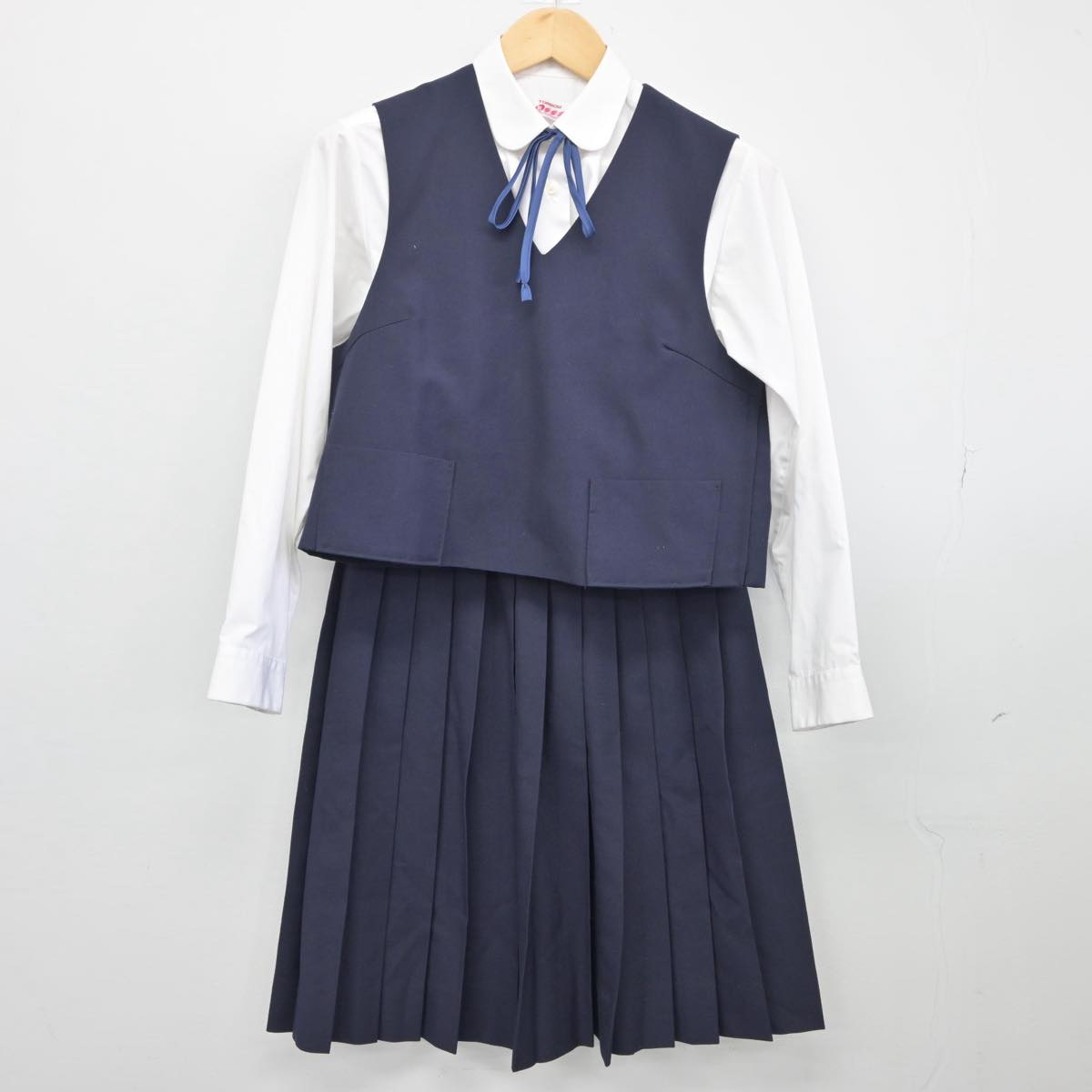 【中古】北海道 帯広南町中学校 女子制服 5点（ブレザー・ベスト・シャツ・スカート）sf027836