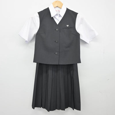 【中古】北海道 北海道帯広三条高等学校 女子制服 3点（ベスト・シャツ・スカート）sf027839