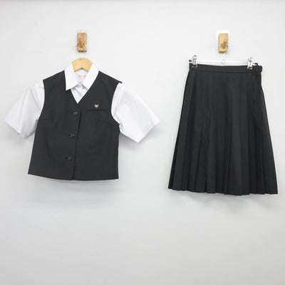 【中古】北海道 北海道帯広三条高等学校 女子制服 3点（ベスト・シャツ・スカート）sf027839