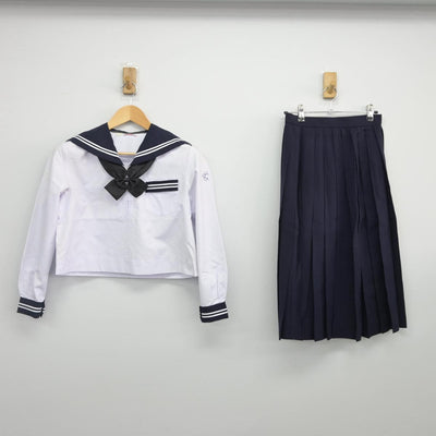 【中古】長野県 櫻ヶ岡中学校 女子制服 3点（セーラー服・スカート）sf027864