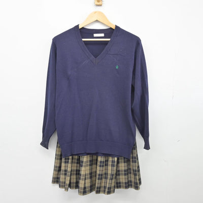 【中古】大阪府 大阪市立西高等学校 女子制服 4点（ブレザー・ニット・スカート）sf027887