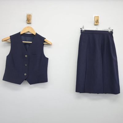 【中古】神奈川県 秋葉中学校 女子制服 2点（ベスト・スカート）sf027979