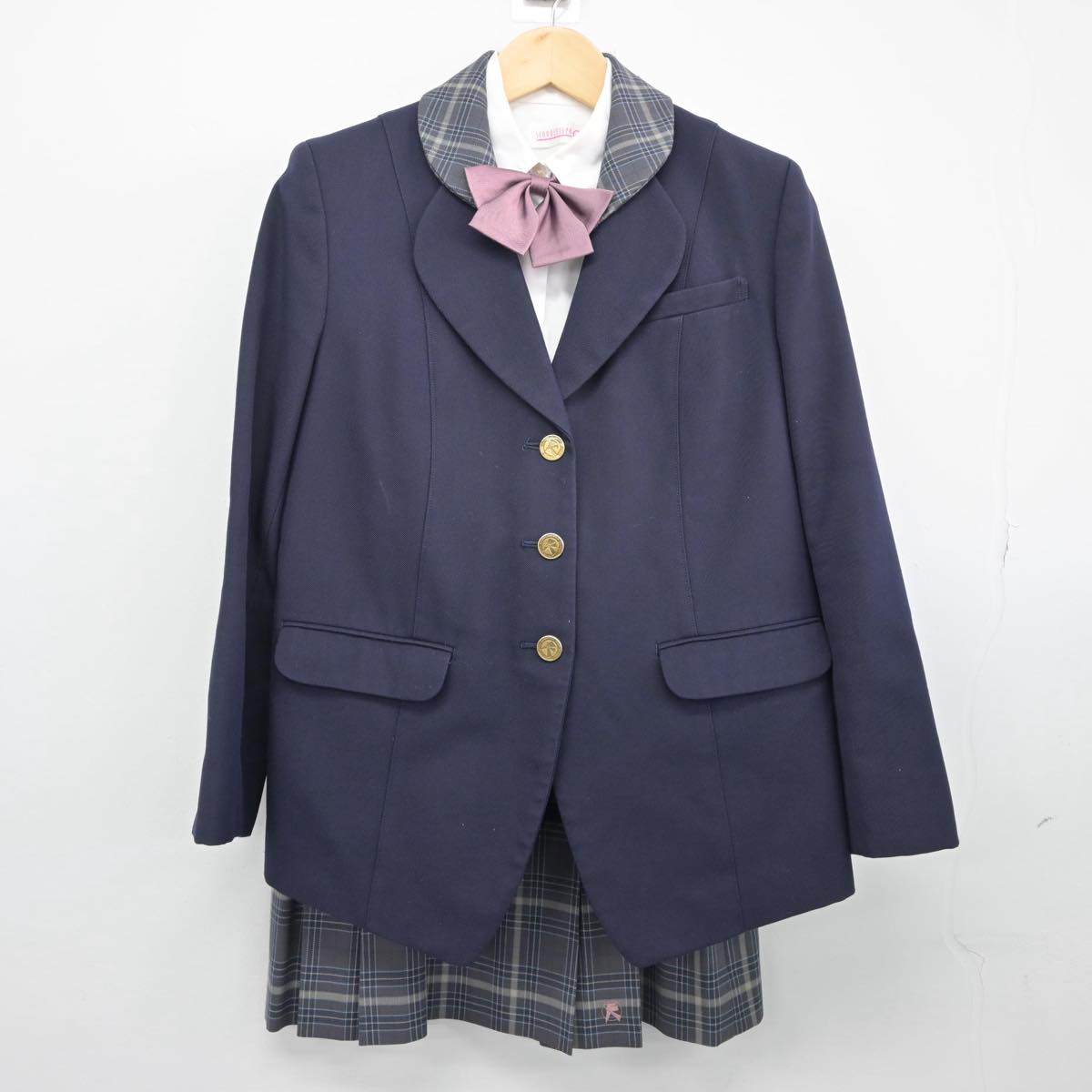 【中古】京都府 久御山高等学校 女子制服 4点（ブレザー・シャツ・スカート）sf027980