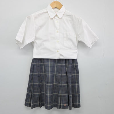 【中古】京都府 久御山高等学校 女子制服 2点（シャツ・スカート）sf027981