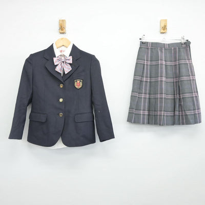 【中古】奈良県 富雄第三小中学校 女子制服 4点（ブレザー・シャツ・スカート）sf027982