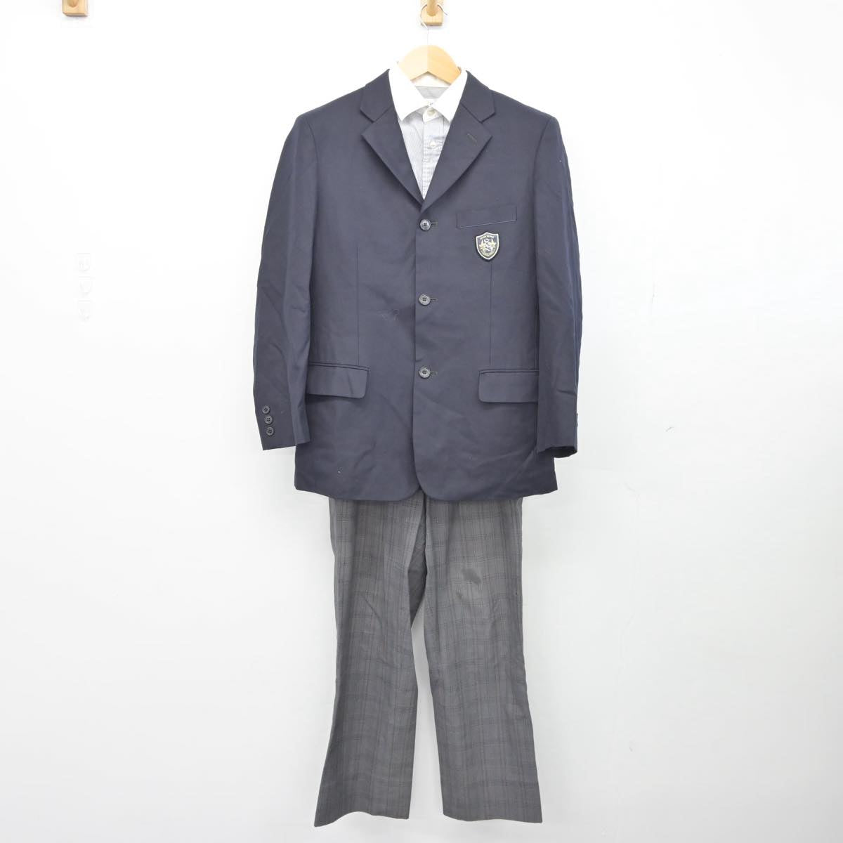 【中古】奈良県 西和清陵高等学校 男子制服 3点（ブレザー・シャツ・ズボン）sf027991