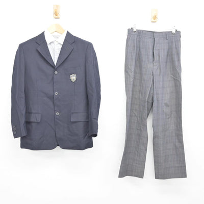 【中古】奈良県 西和清陵高等学校 男子制服 3点（ブレザー・シャツ・ズボン）sf027991