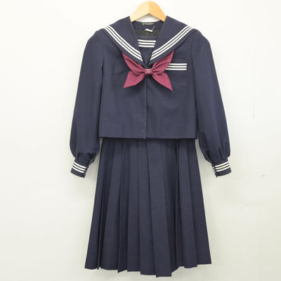 【中古】静岡県 掛川市立桜が丘中学校 女子制服 3点（セーラー服・スカート）sf027998