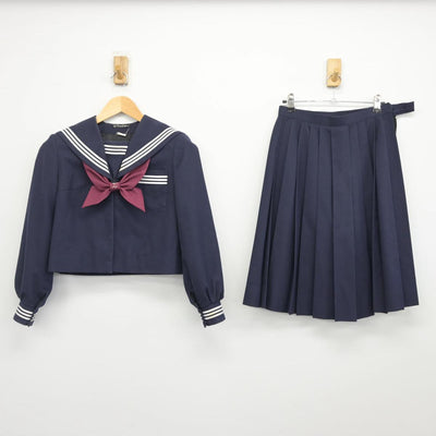 【中古】静岡県 掛川市立桜が丘中学校 女子制服 3点（セーラー服・スカート）sf027998