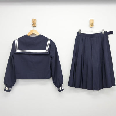 【中古】静岡県 掛川市立桜が丘中学校 女子制服 3点（セーラー服・スカート）sf027998