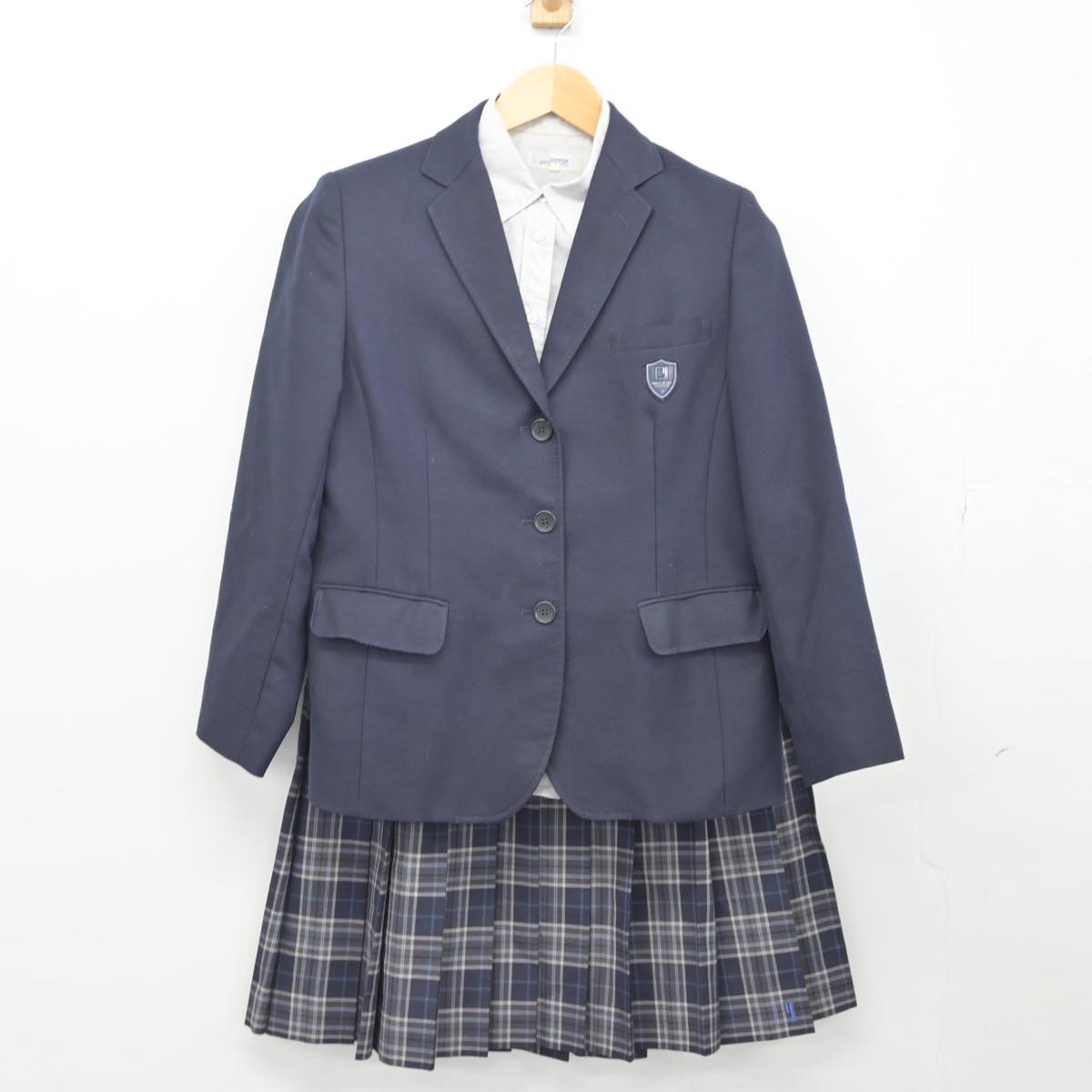 【中古】大阪府 夕陽丘学園高等学校 女子制服 5点（ブレザー・シャツ・スカート）sf028002