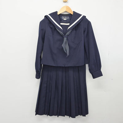 【中古】香川県 丸亀市立西中学校 女子制服 3点（セーラー服・スカート）sf028017