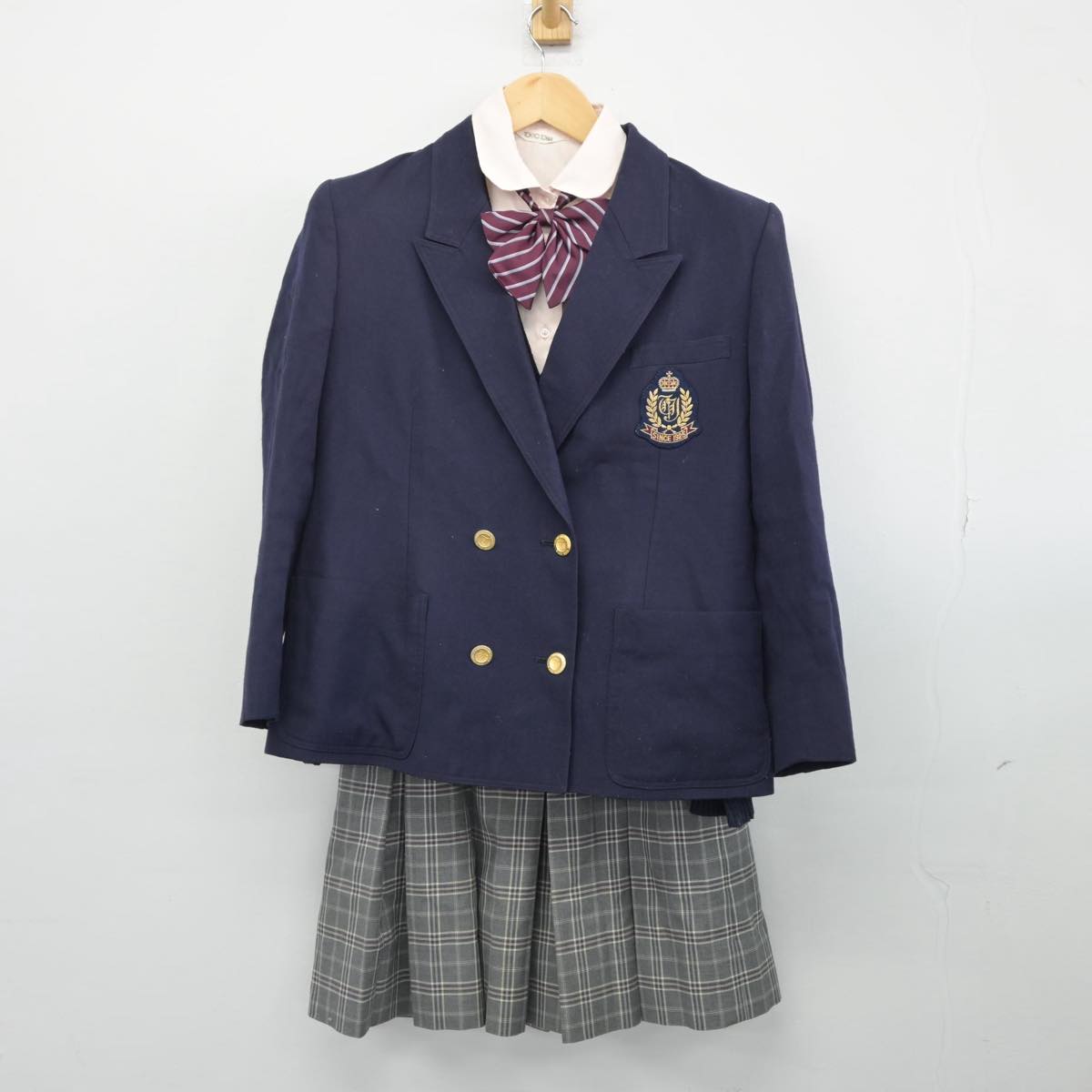 【中古】東京都 立川女子高等学校 女子制服 5点（ブレザー・シャツ・ニット・スカート）sf028022